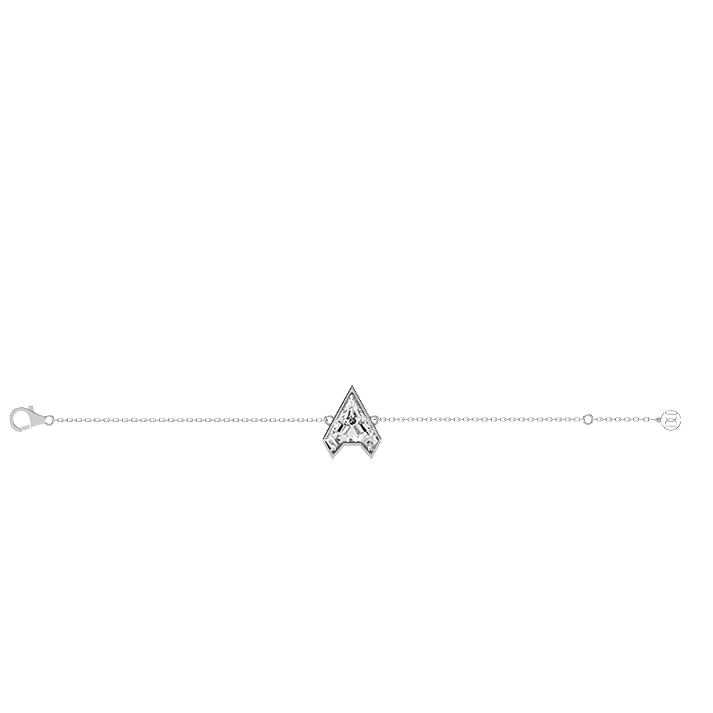 A Letter Alphabet Bracelet in 18k White Gold — view 2
