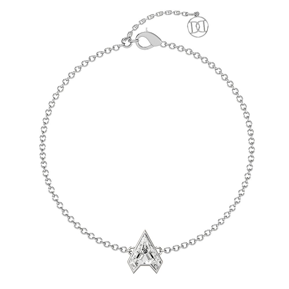 A Letter Alphabet Bracelet in 18k White Gold — view 4
