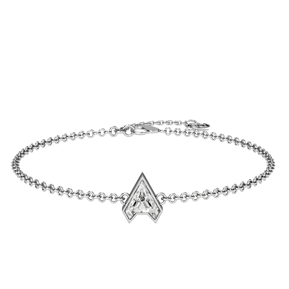 A Letter Alphabet Bracelet in 18k White Gold