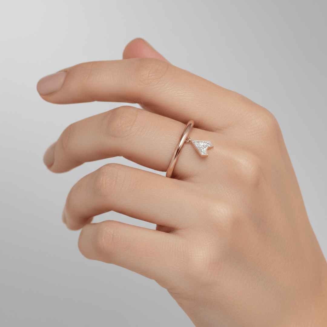 A Letter Alphabet Drop Ring — view 2