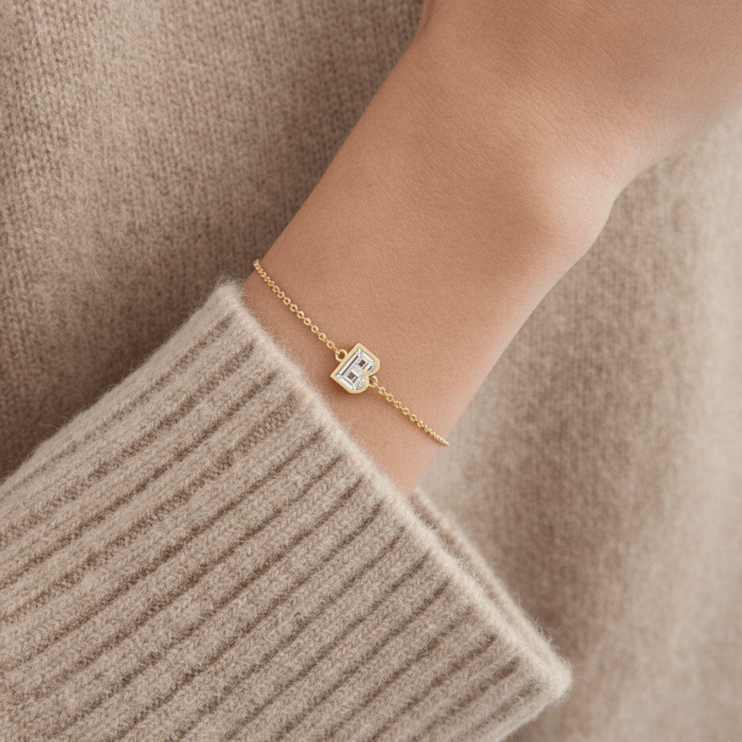 B Letter Alphabet Bracelet — view 2