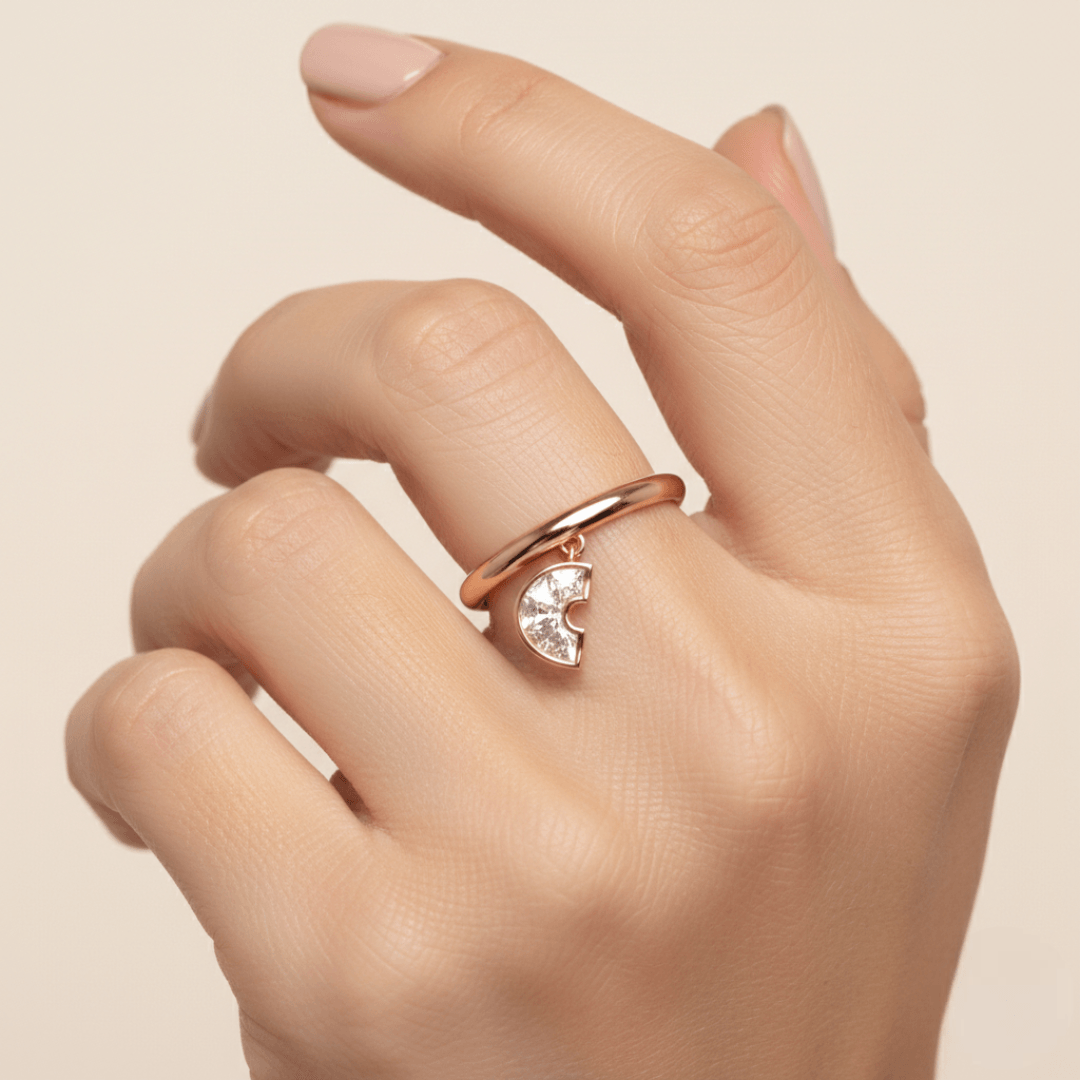 C Letter Alphabet Drop Ring — view 2