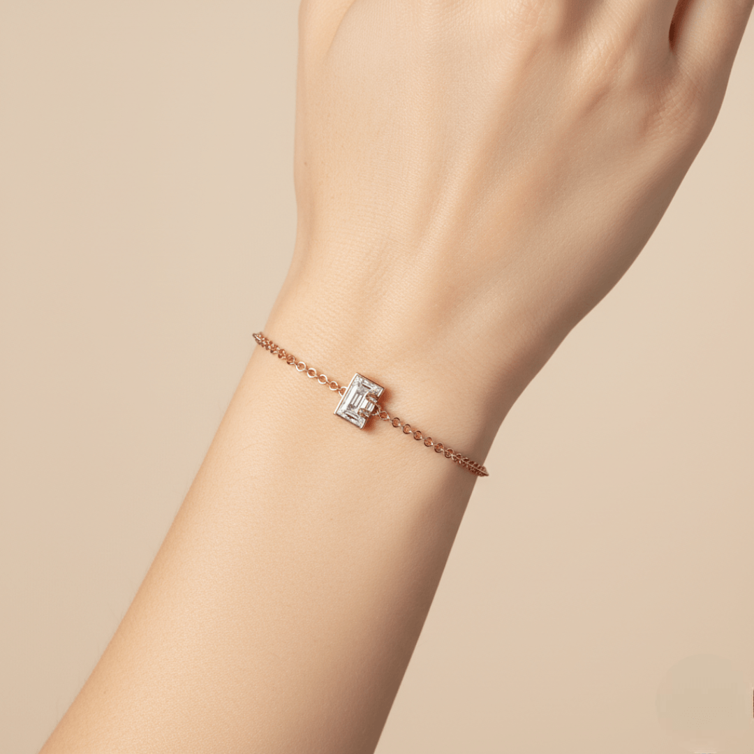 E Letter Alphabet Bracelet — view 2