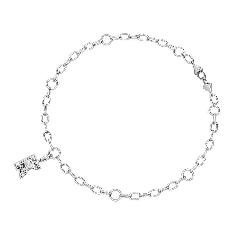 K Letter Alphabet Charm in 18k White Gold — view 3