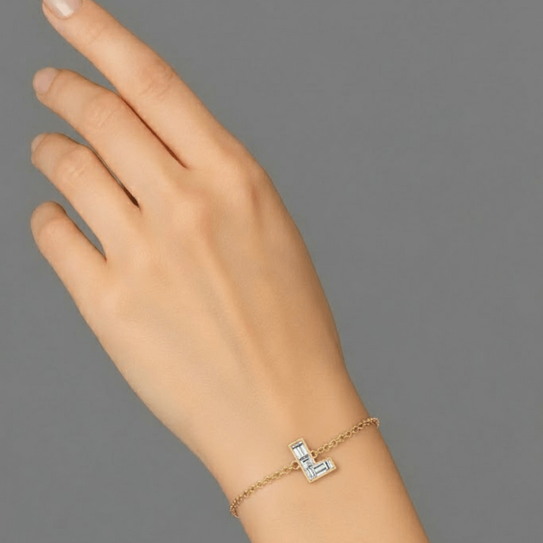 L Letter Alphabet Bracelet — view 2