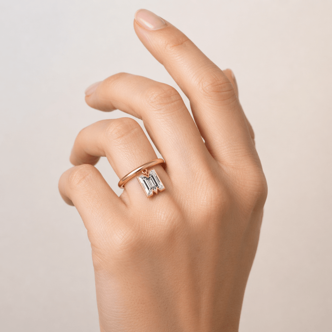 M Letter Alphabet Drop Ring — view 2