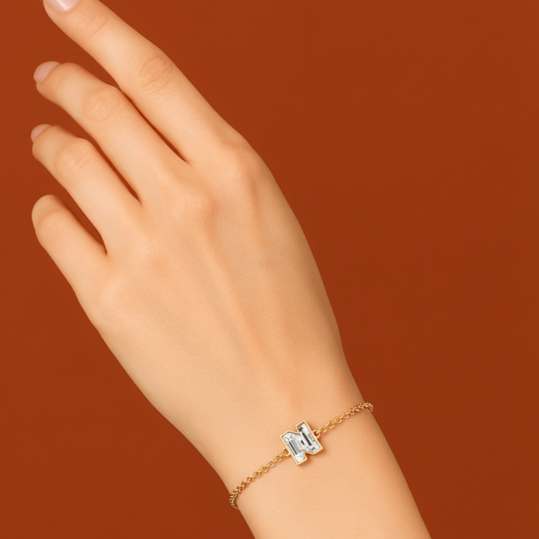 N Letter Alphabet Bracelet — view 2