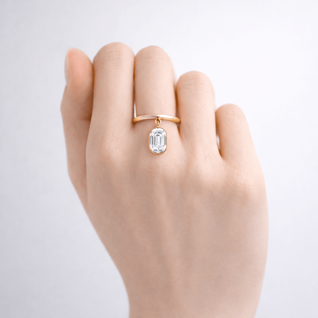 O Letter Alphabet Drop Ring — view 2