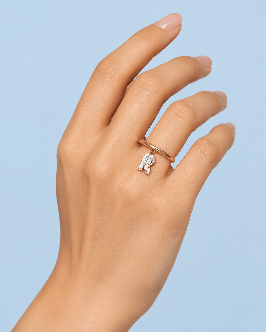 R Letter Alphabet Drop Ring — view 2