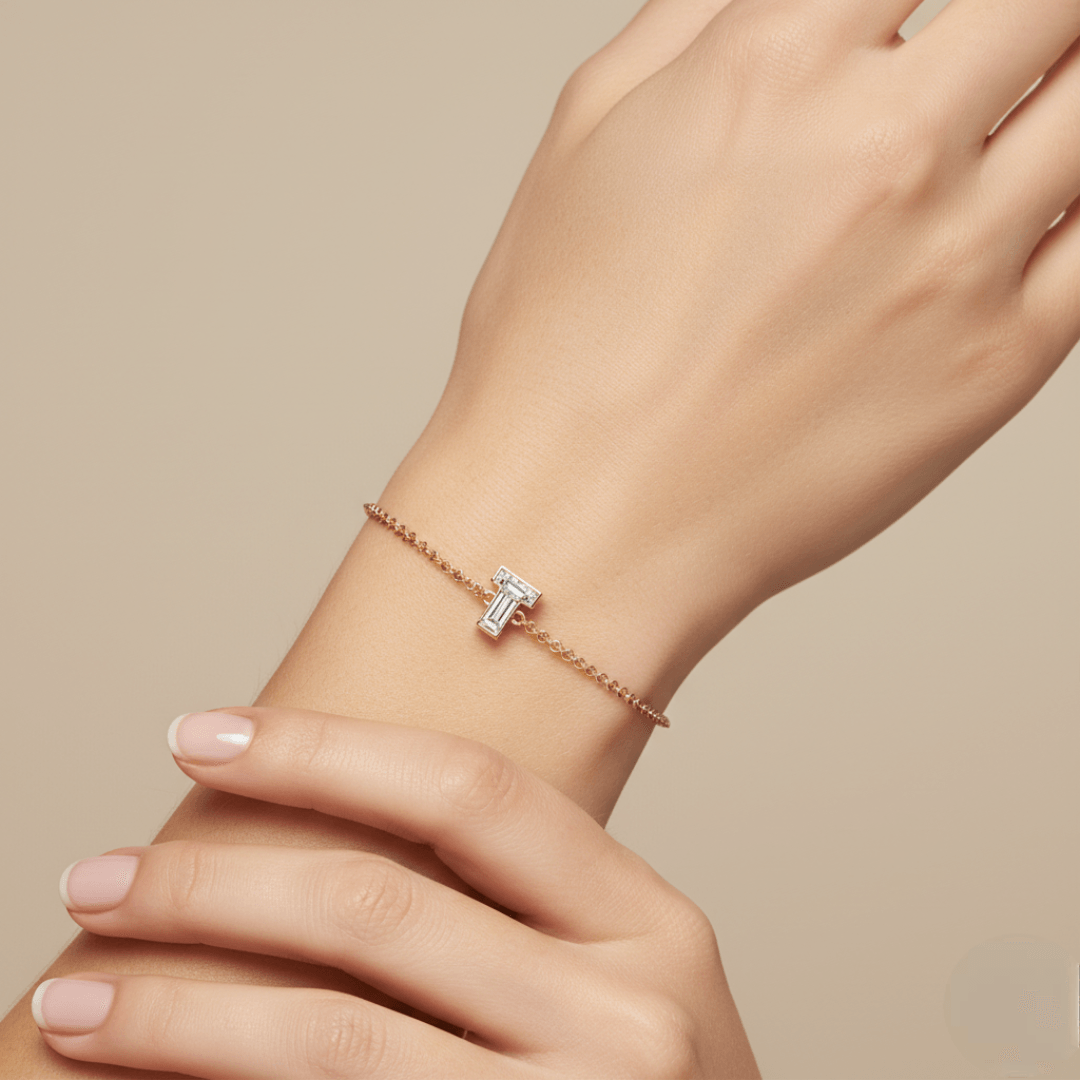 T Letter Alphabet Bracelet — view 2