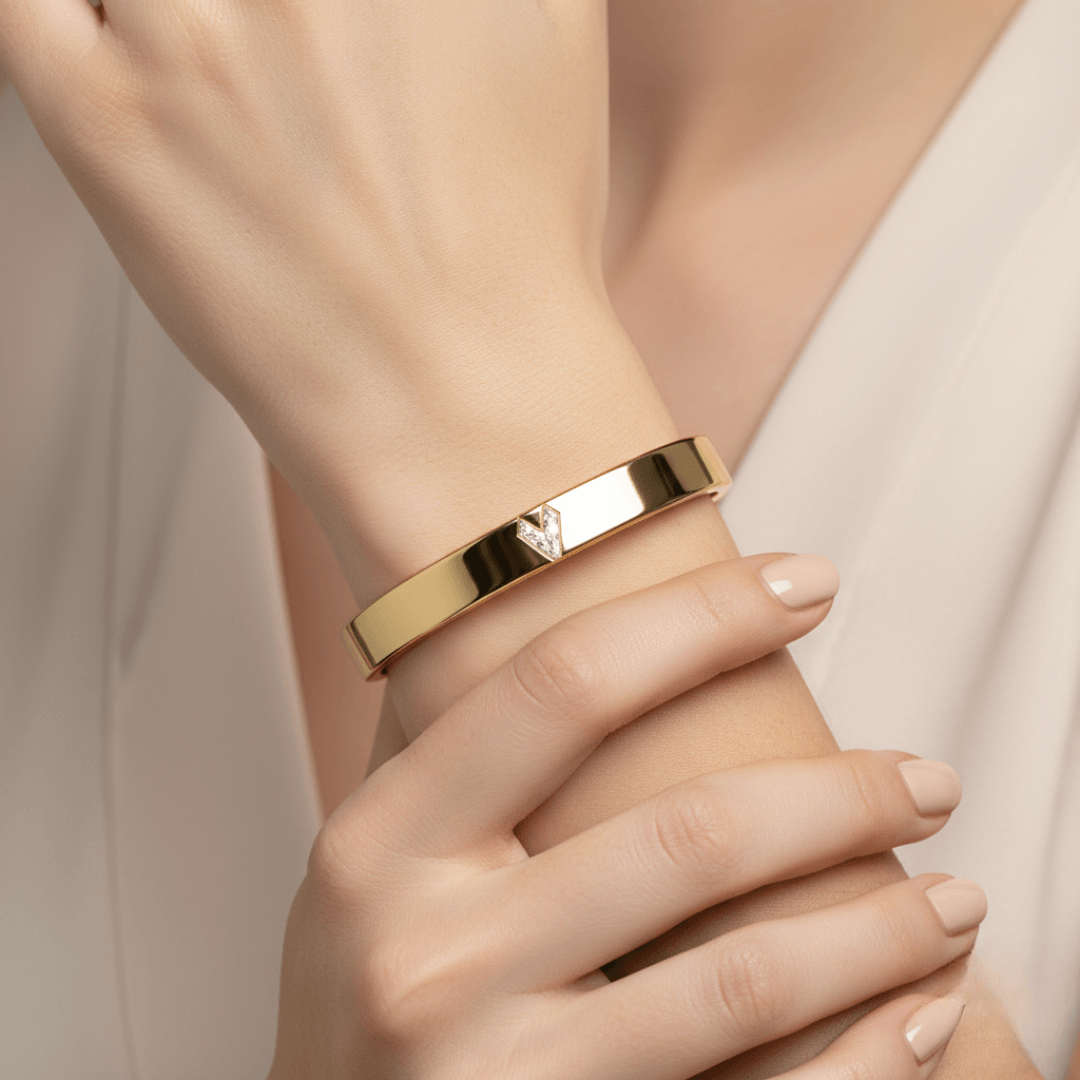 V Letter Alphabet Bangle — view 2