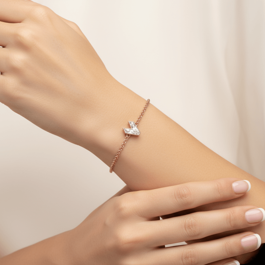 V Letter Alphabet Bracelet — view 2