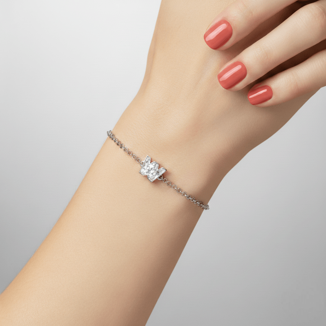 W Letter Alphabet Bracelet — view 2