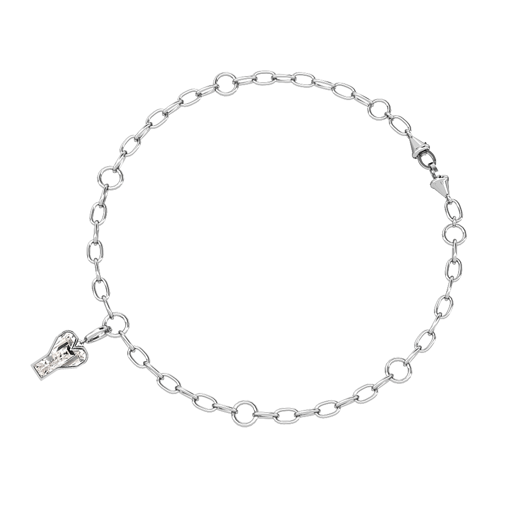 Y Letter Alphabet Charm in 18k White Gold — view 3