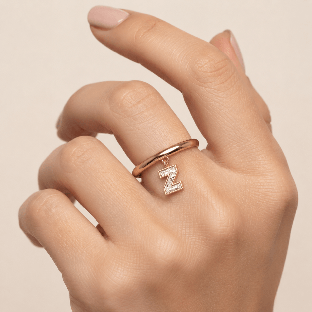 Z Letter Alphabet Drop Ring — view 2