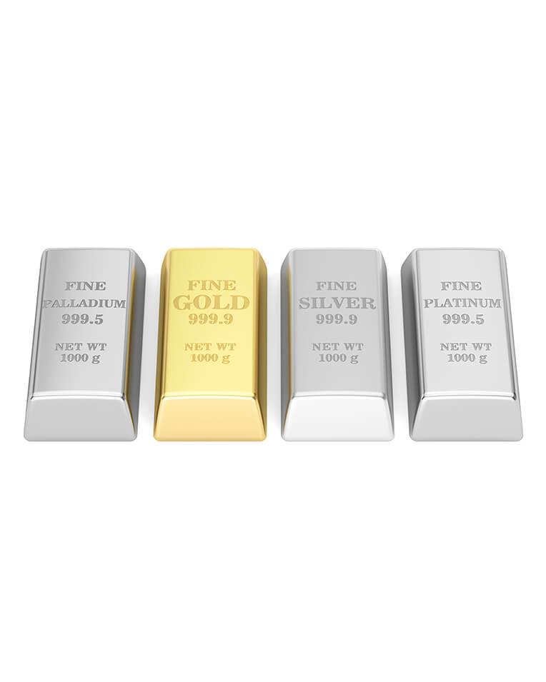 White gold and platinum rings side by side comparison