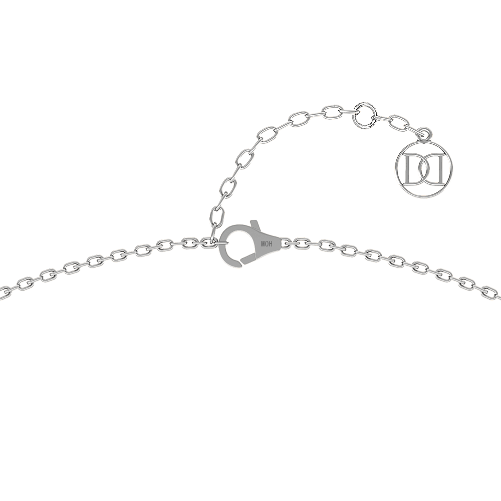 E Letter Alphabet Pendant in 18k White Gold — view 5