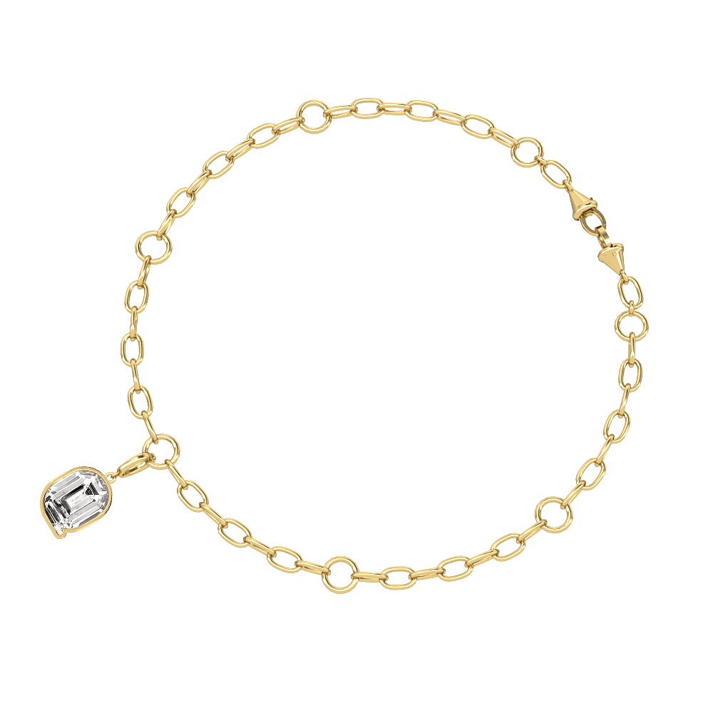 Q Letter Alphabet Charm in 18k Yellow Gold — view 3