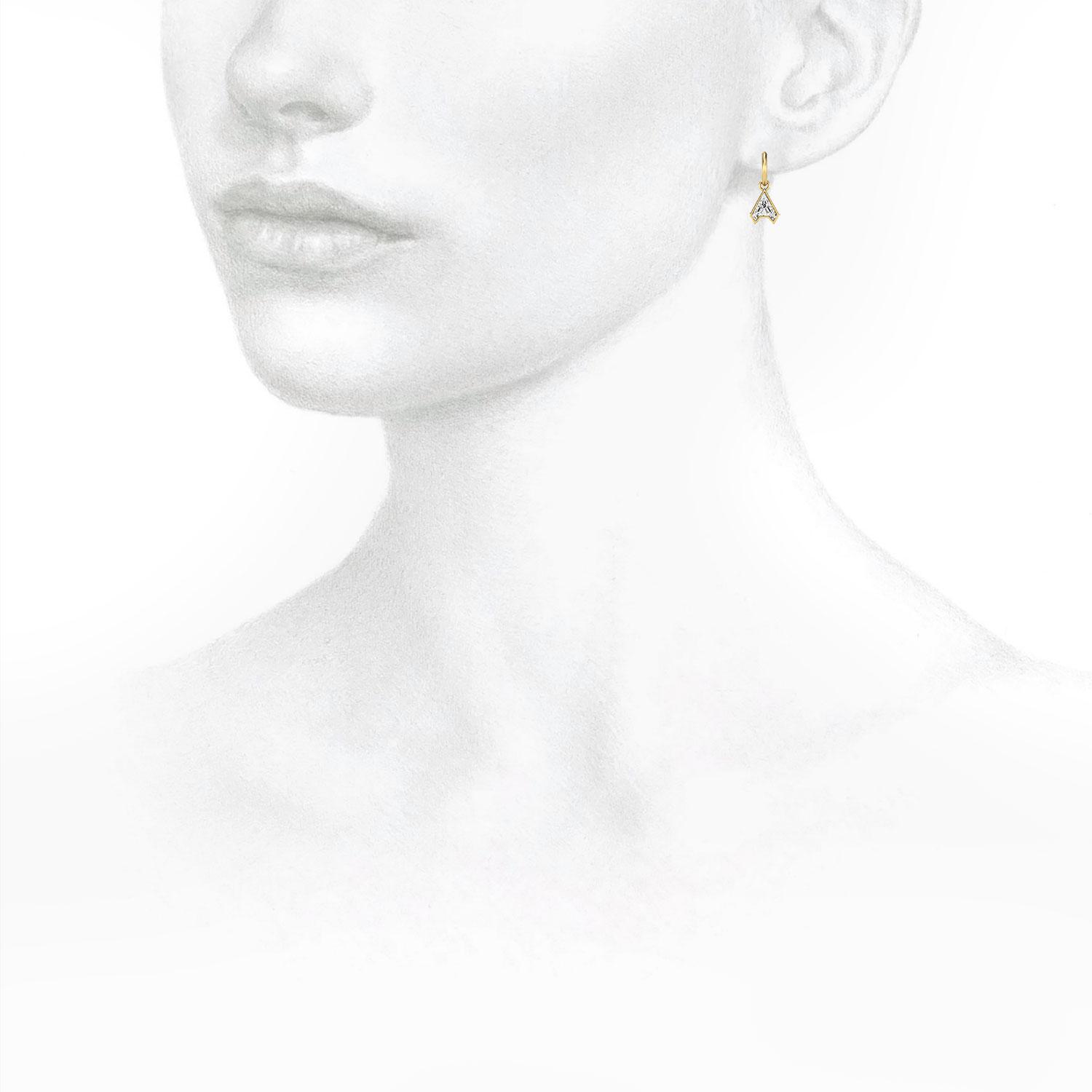 A Letter Alphabet Hoop Earrings in 18k Yellow Gold — view 3