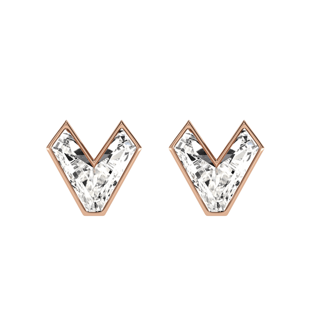 V Letter Alphabet Stud Earrings