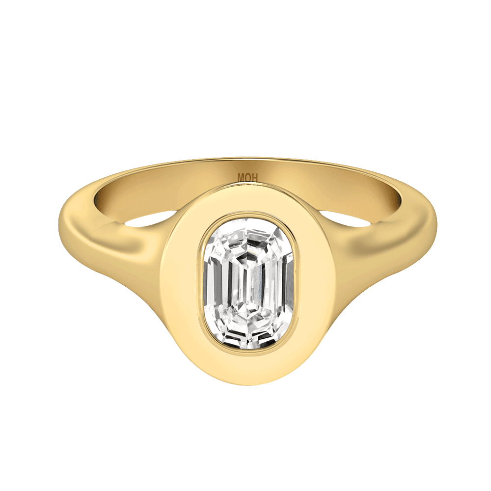 O Letter Alphabet Signet Ring