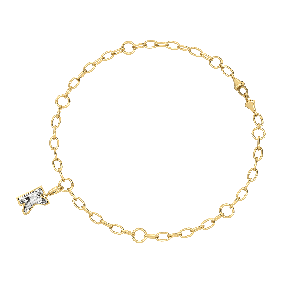 K Letter Alphabet Charm in 18k Yellow Gold — view 3