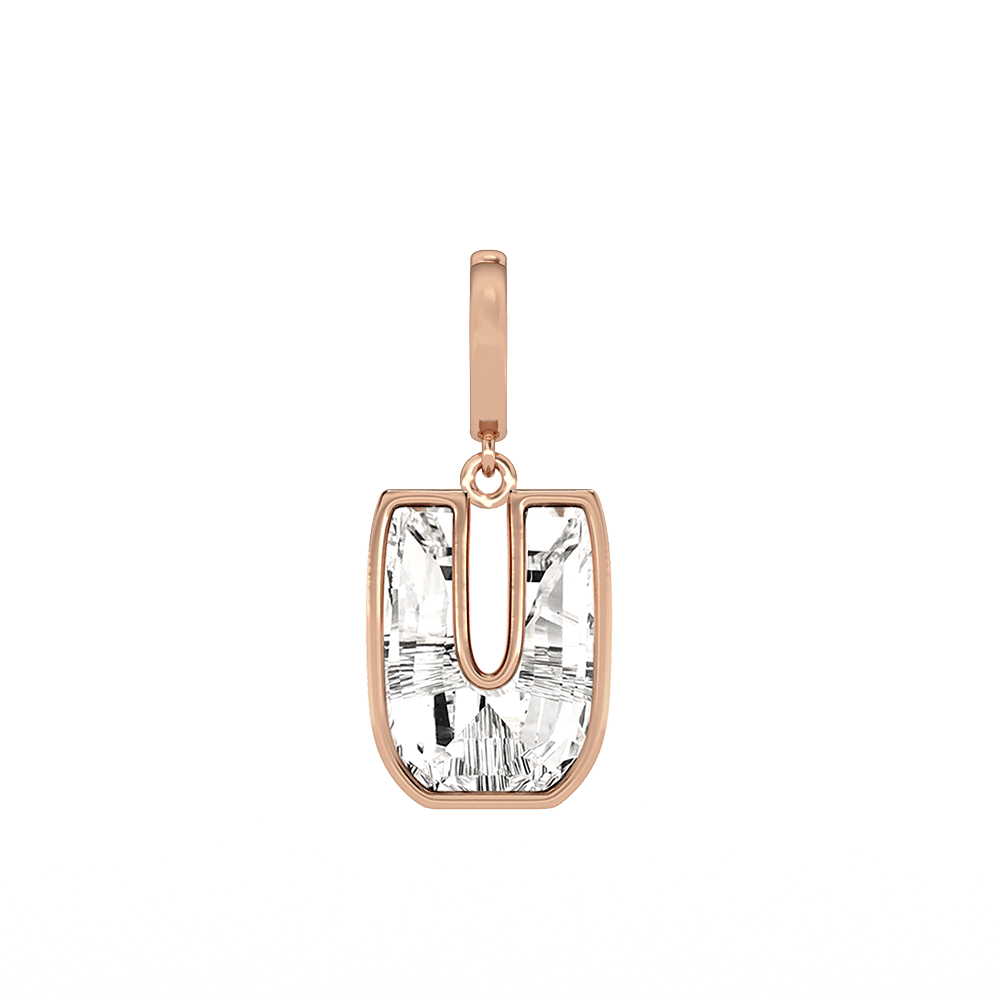 U Letter Alphabet Charm