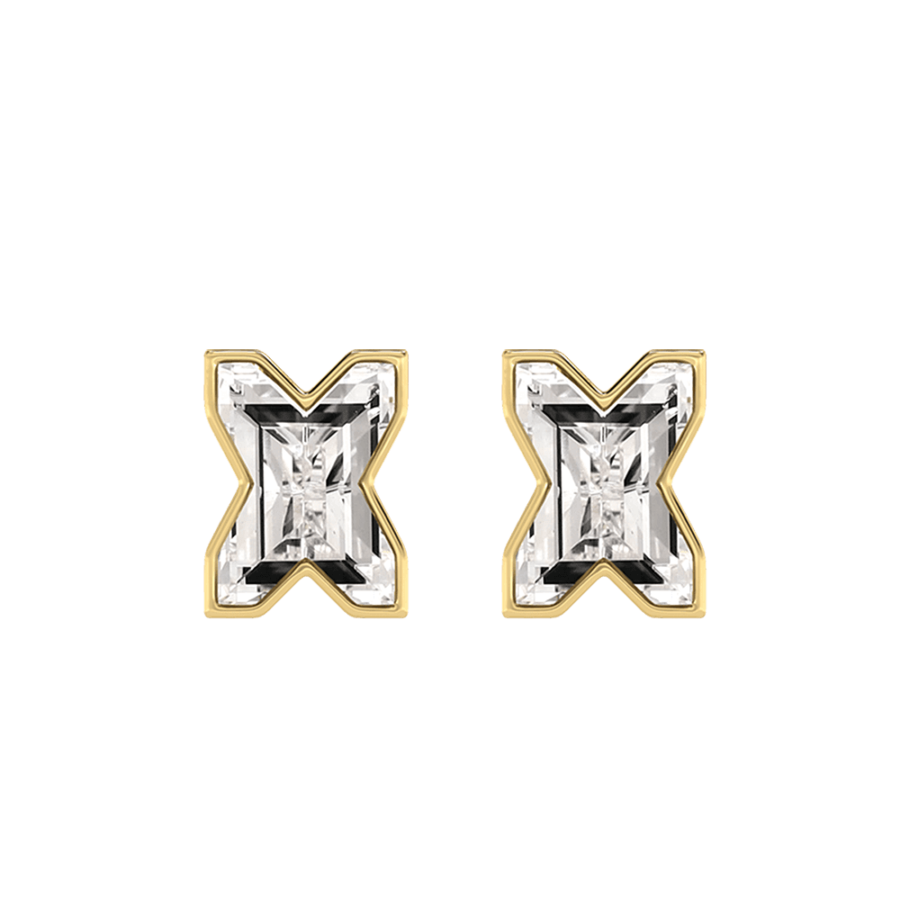 X Letter Alphabet Stud Earrings