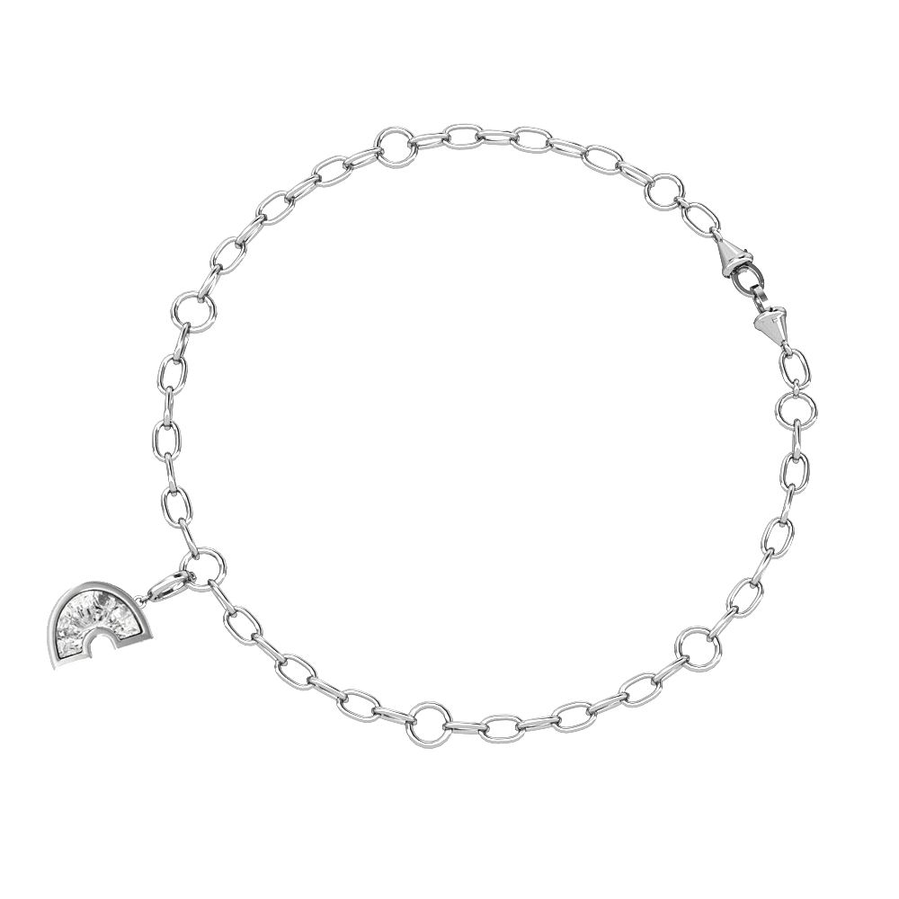 C Letter Alphabet Charm in 18k White Gold — view 3