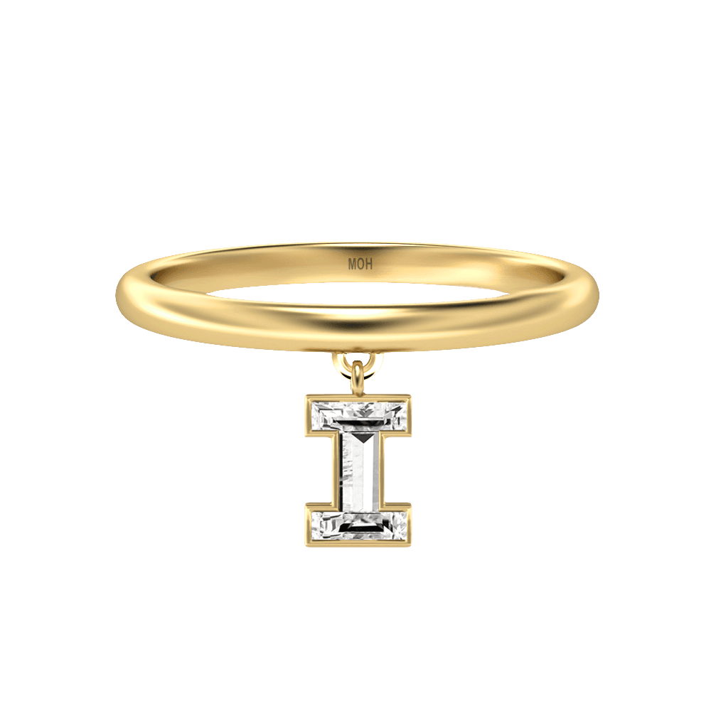 I Letter Alphabet Drop Ring