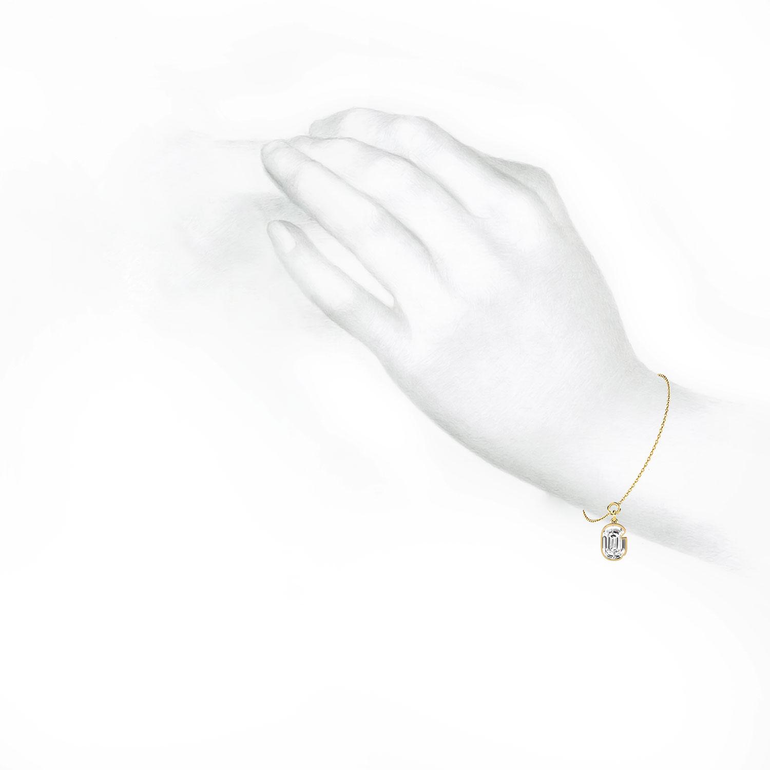 G Letter Alphabet Charm in 18k Yellow Gold — view 4