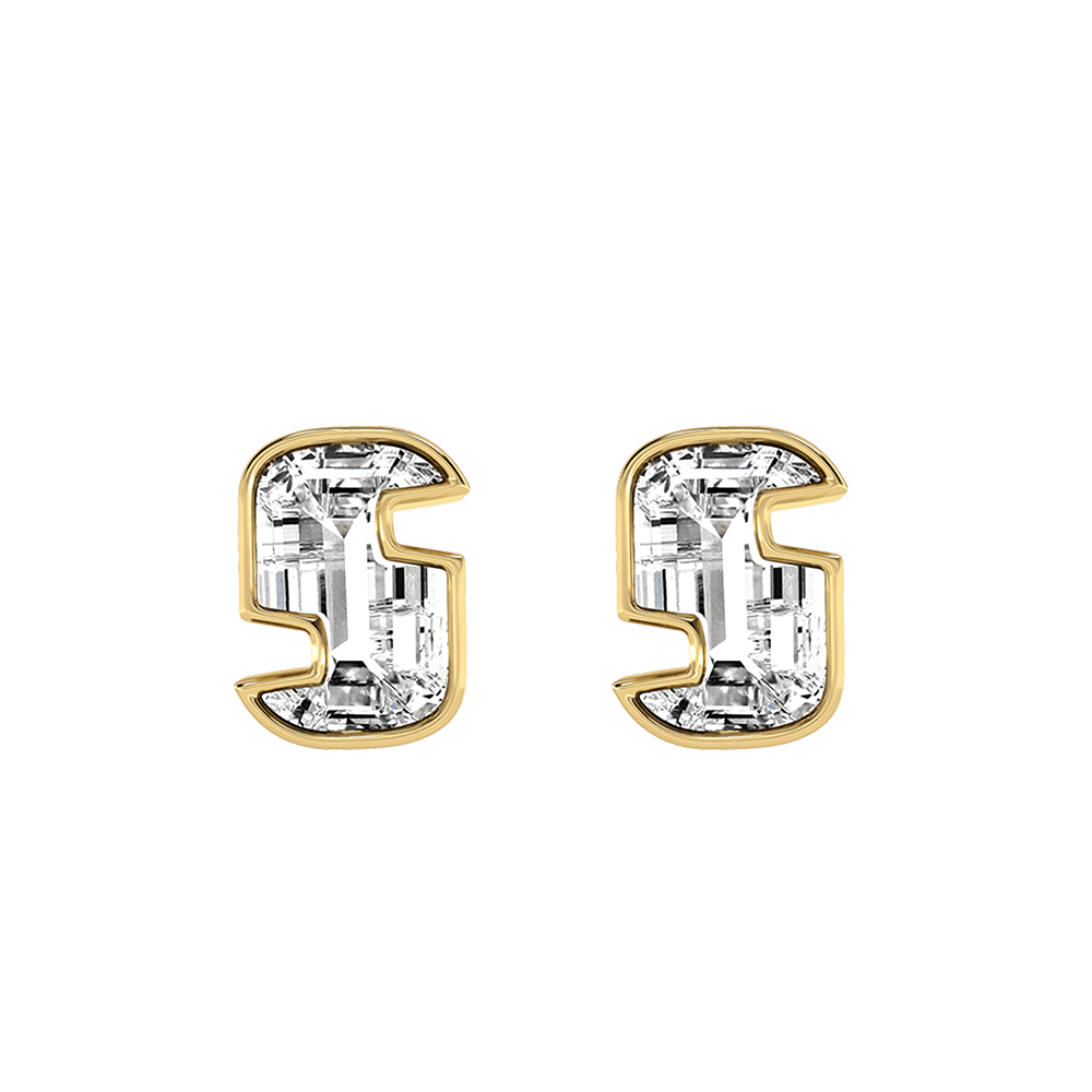 S Letter Alphabet Stud Earrings