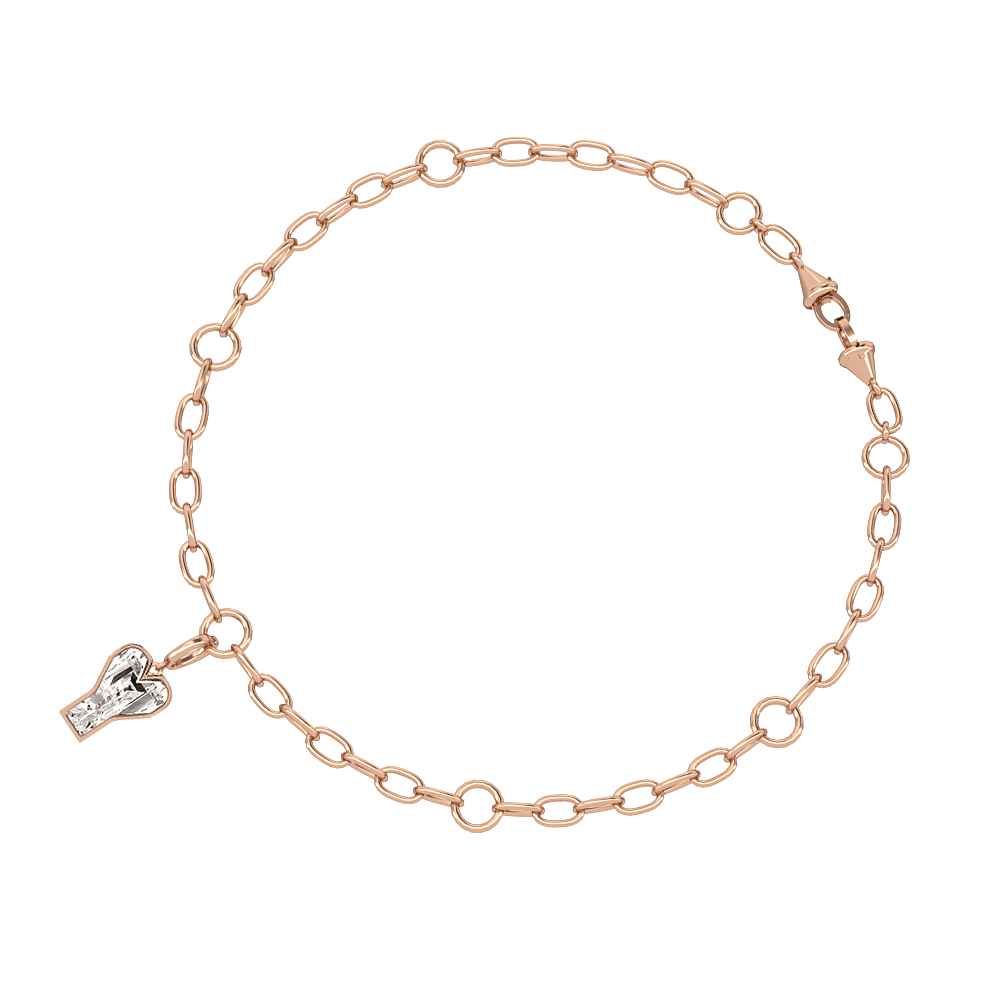 Y Letter Alphabet Charm in 18k Rose Gold — view 3