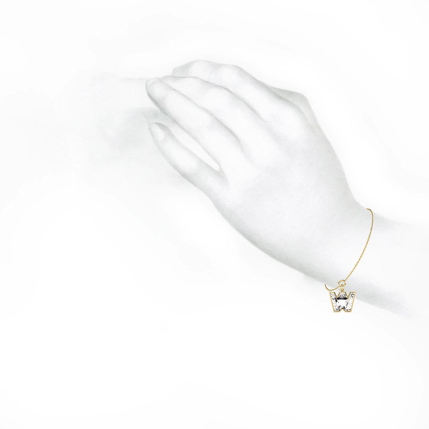 W Letter Alphabet Charm in 18k Yellow Gold — view 4