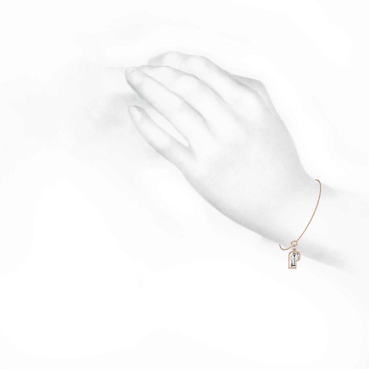 P Letter Alphabet Charm in 18k Rose Gold — view 4