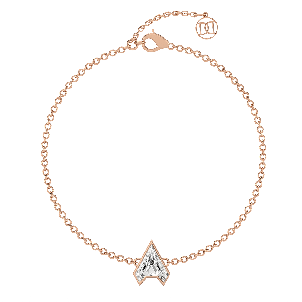 A Letter Alphabet Bracelet in 18k Rose Gold — view 4