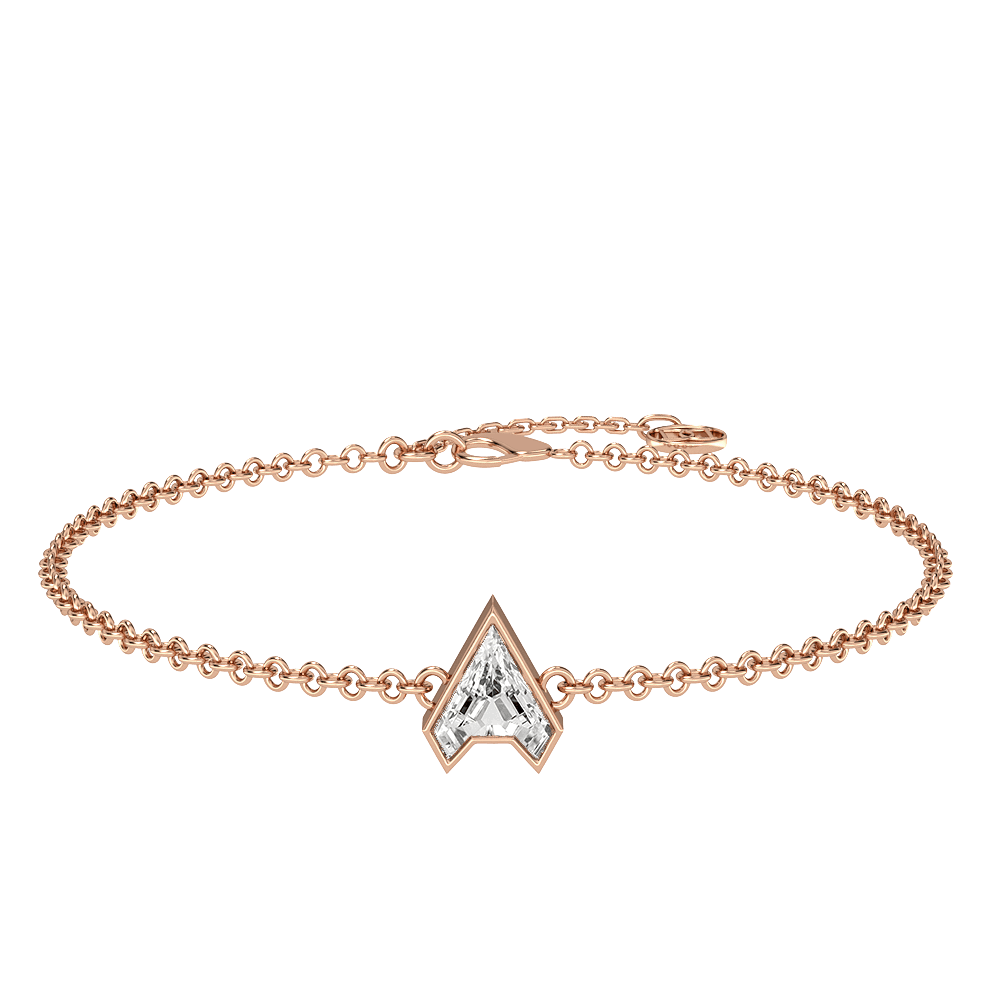 A Letter Alphabet Bracelet in 18k Rose Gold
