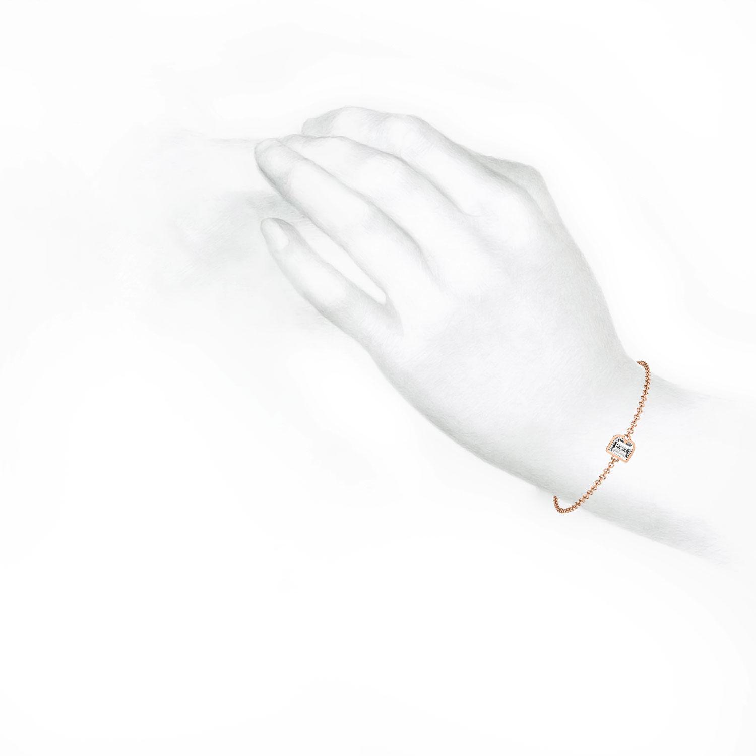 B Letter Alphabet Bracelet in 18k Rose Gold — view 5