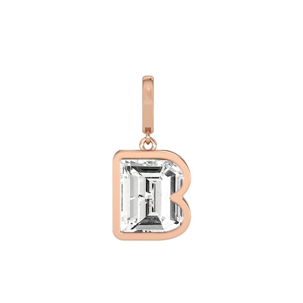 B Letter Alphabet Charm in 18k Rose Gold