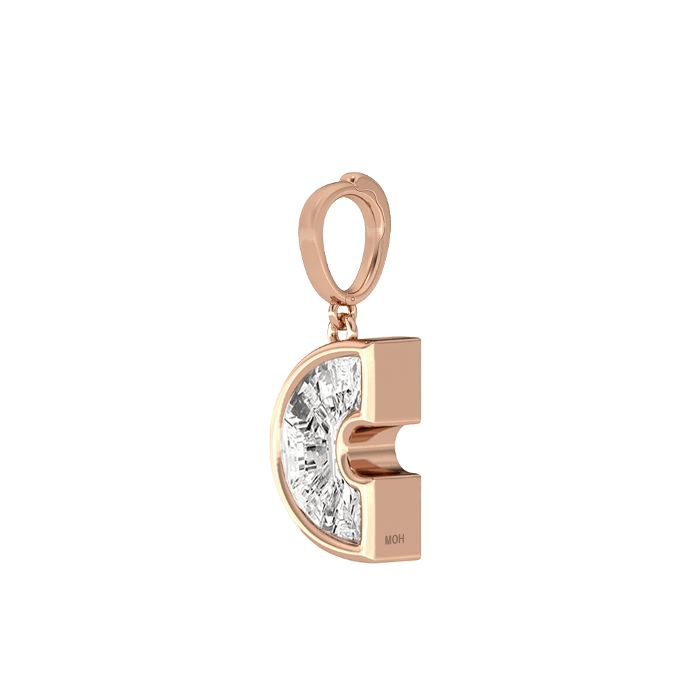 C Letter Alphabet Charm in 18k Rose Gold — view 2