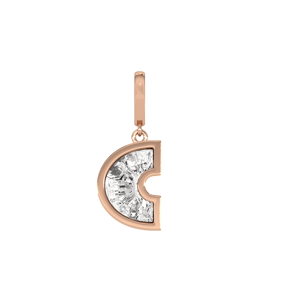 C Letter Alphabet Charm in 18k Rose Gold