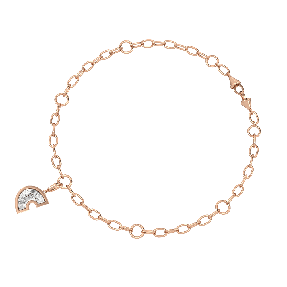C Letter Alphabet Charm in 18k Rose Gold — view 3