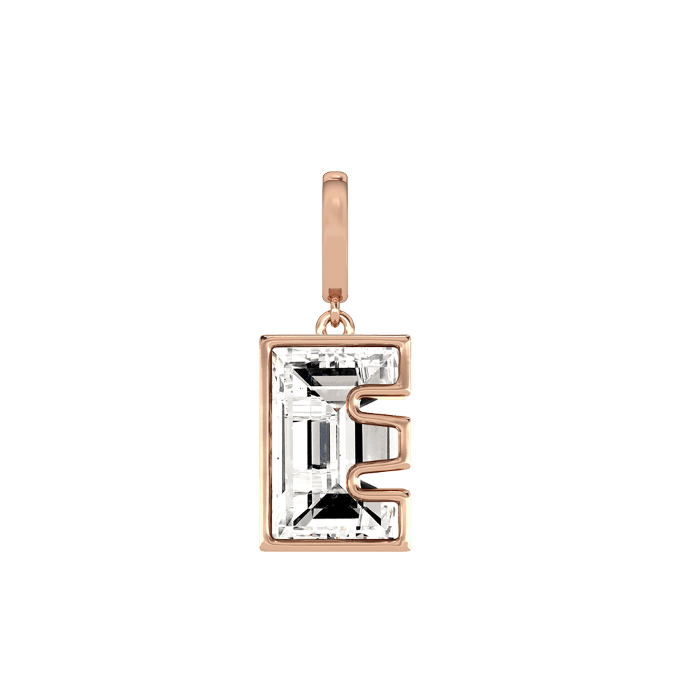E Letter Alphabet Charm in 18k Rose Gold