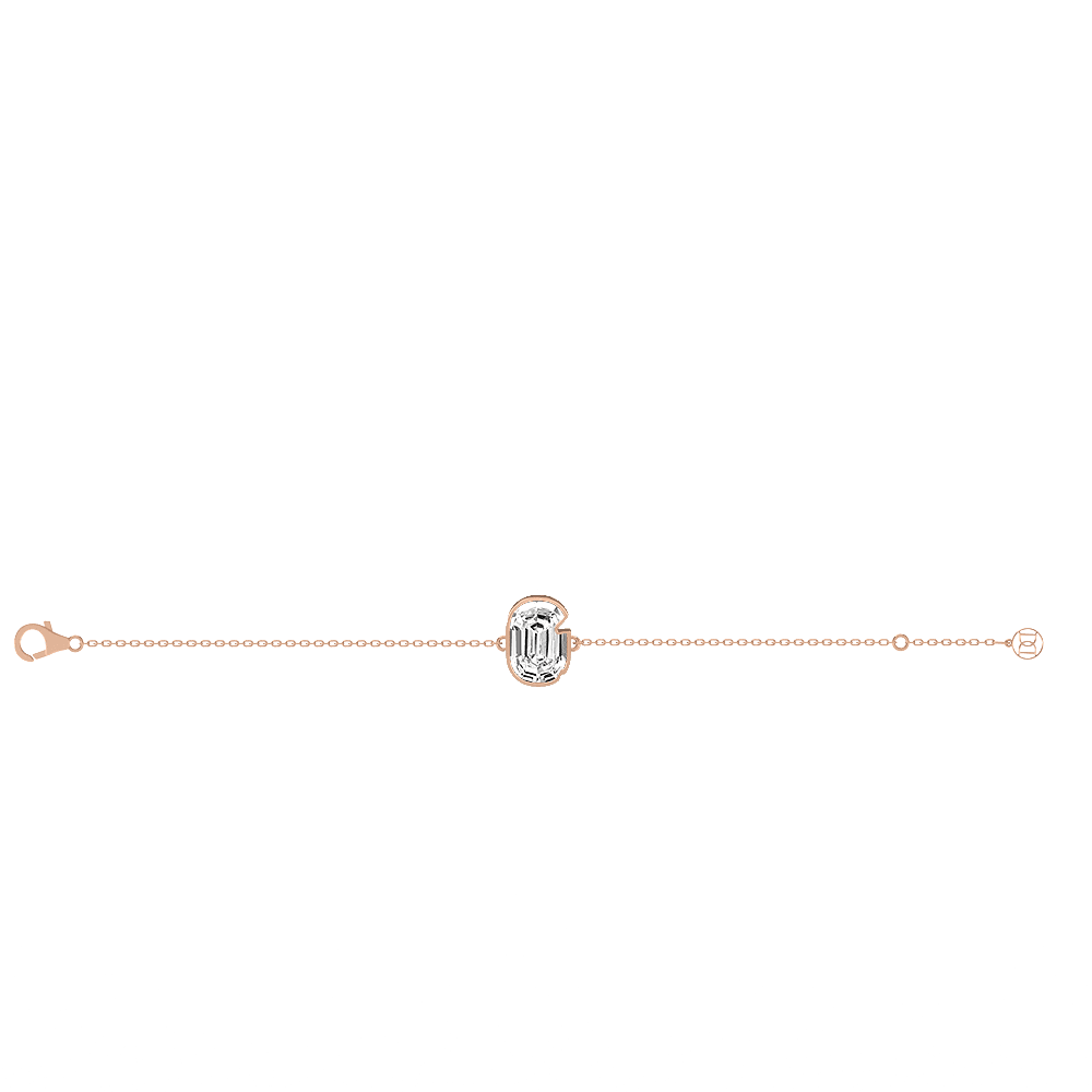 G Letter Alphabet Bracelet in 18k Rose Gold — view 2