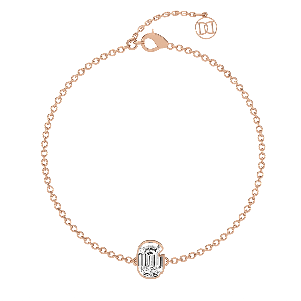 G Letter Alphabet Bracelet in 18k Rose Gold — view 4