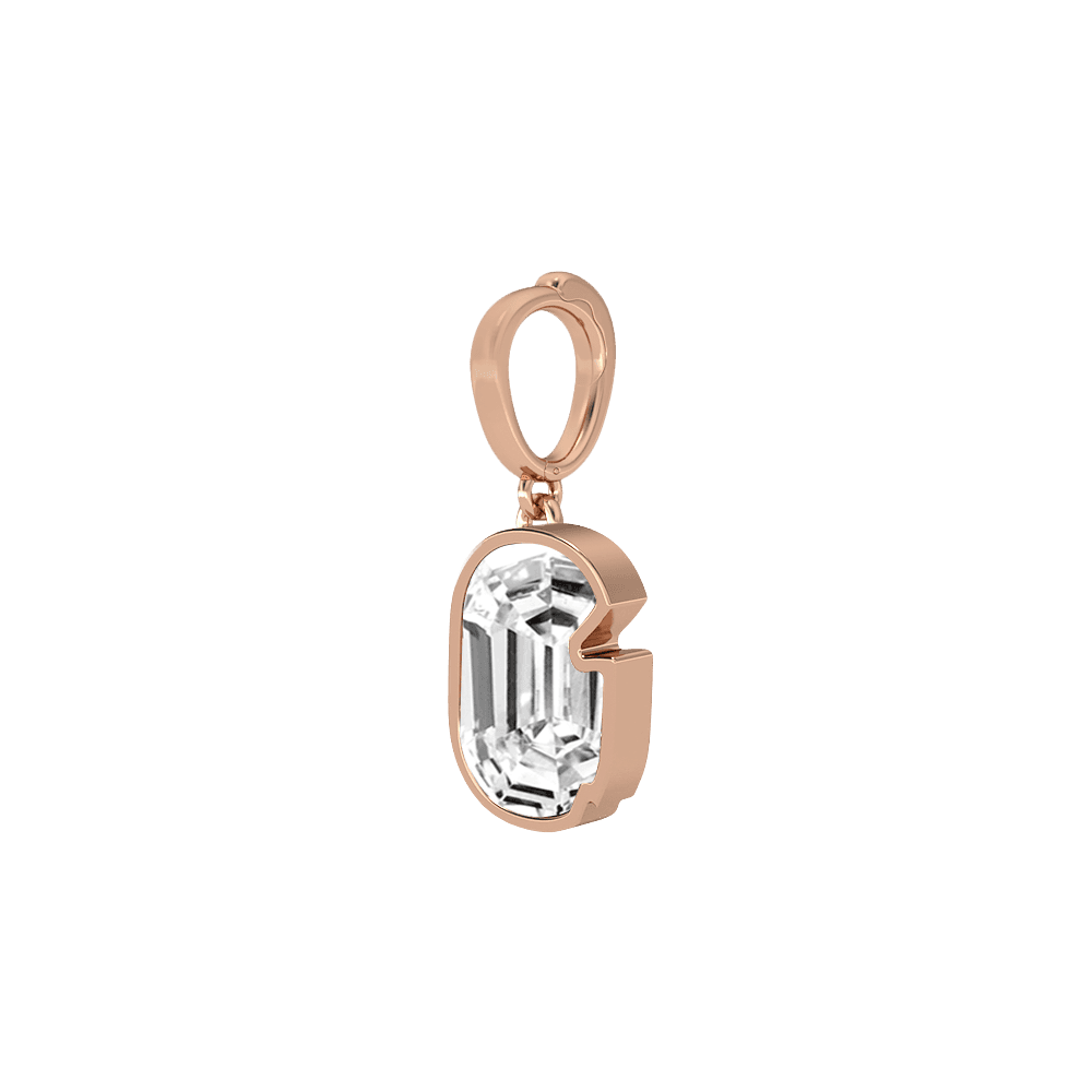 G Letter Alphabet Charm in 18k Rose Gold — view 2