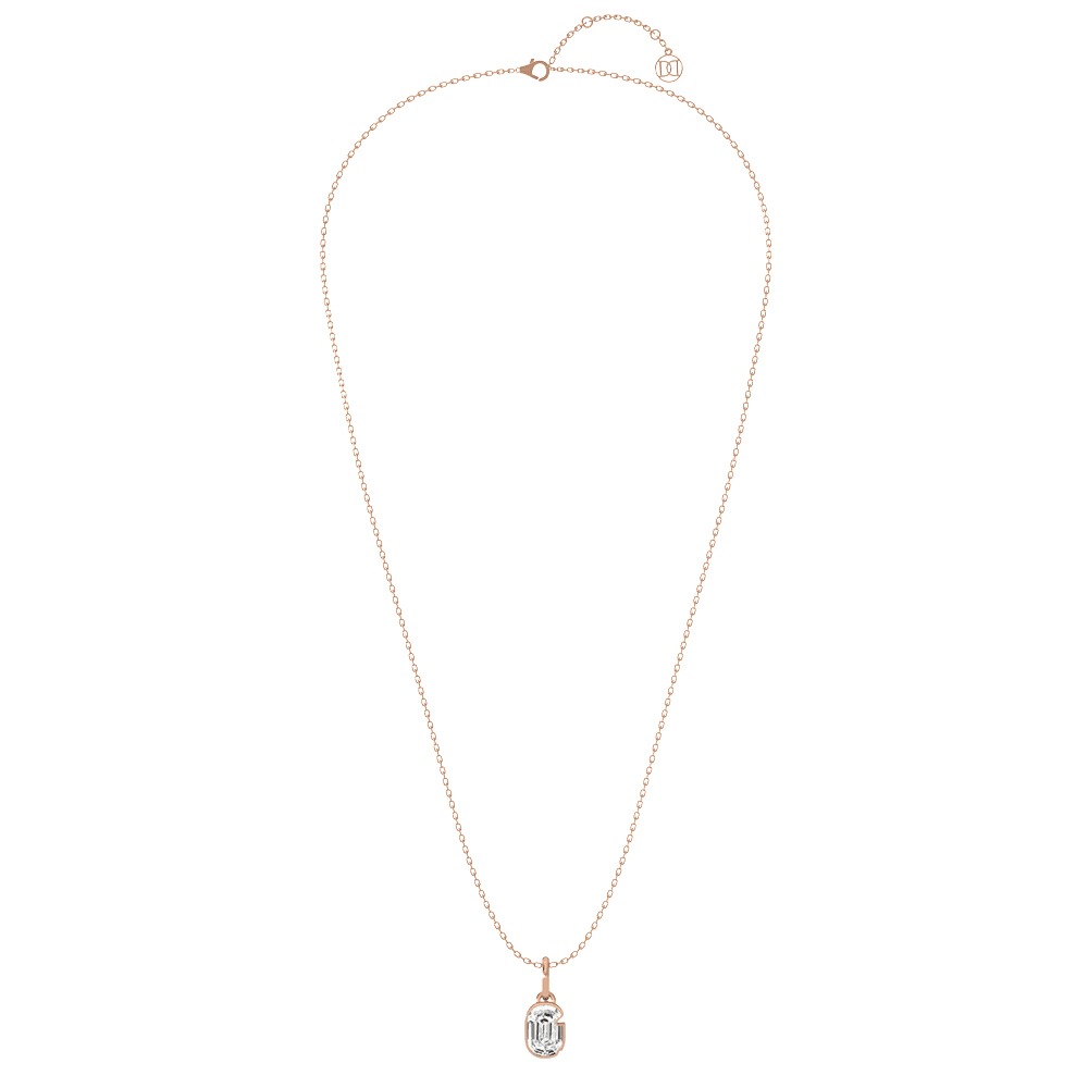 G Letter Alphabet Pendant in 18k Rose Gold — view 2