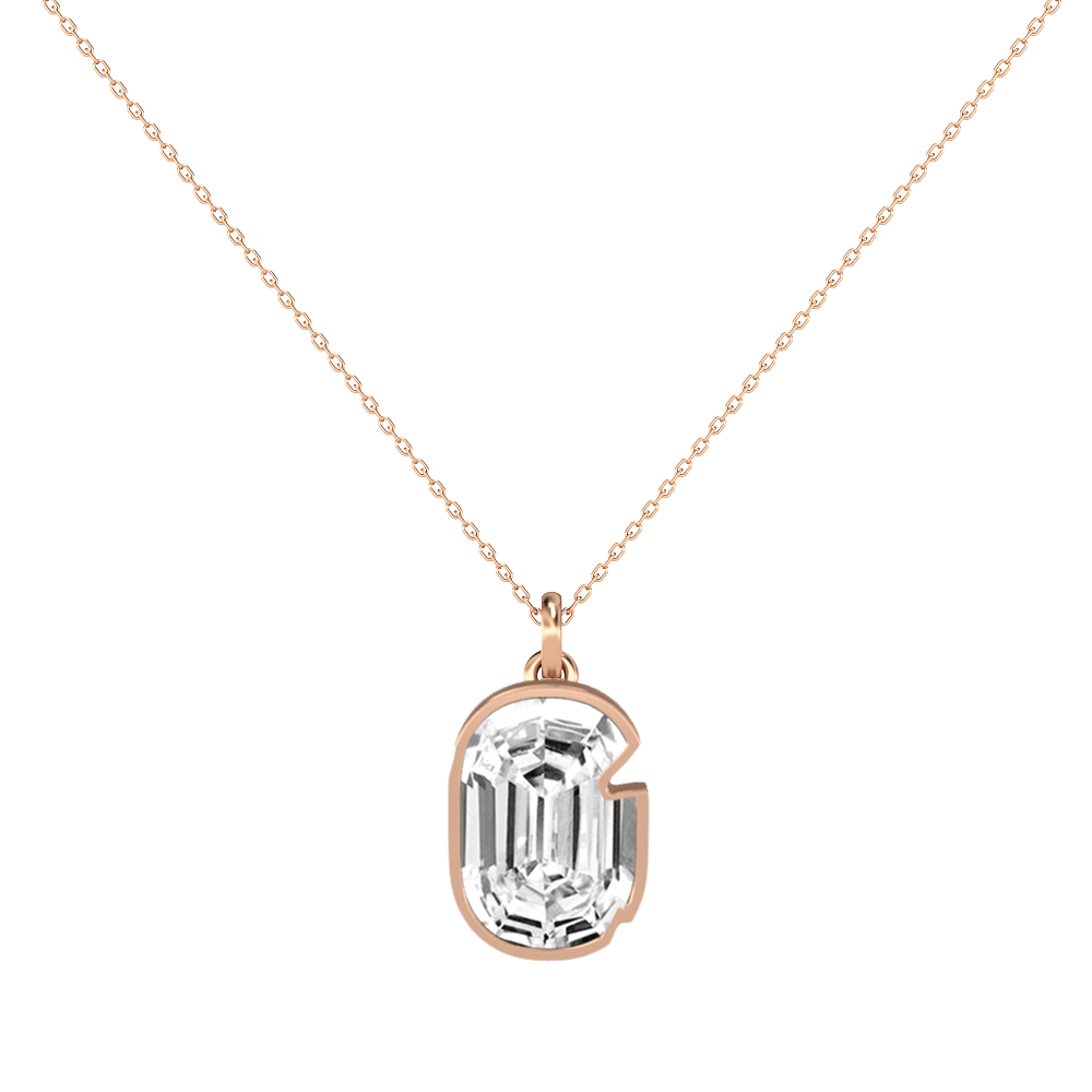 G Letter Alphabet Pendant in 18k Rose Gold