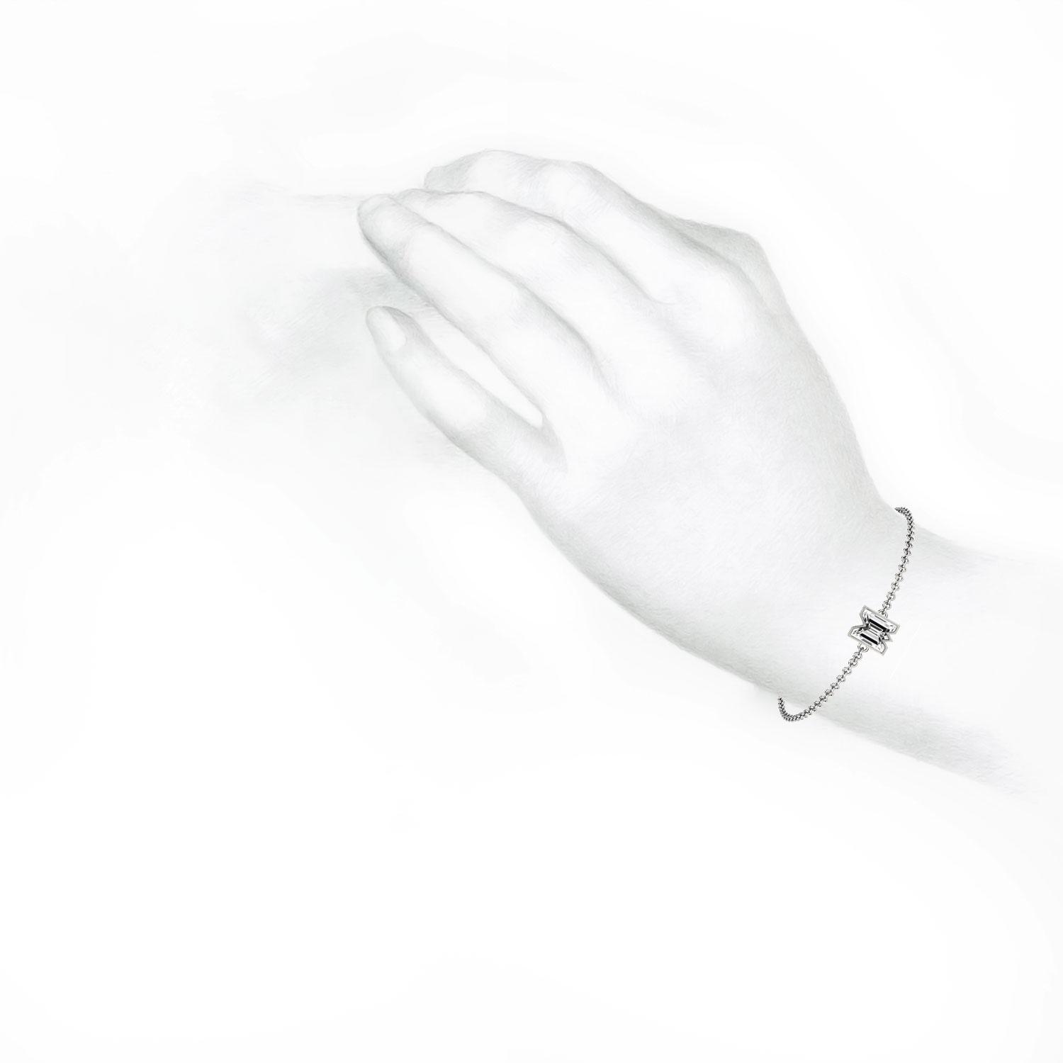 M Letter Alphabet Bracelet in Platinum — view 5