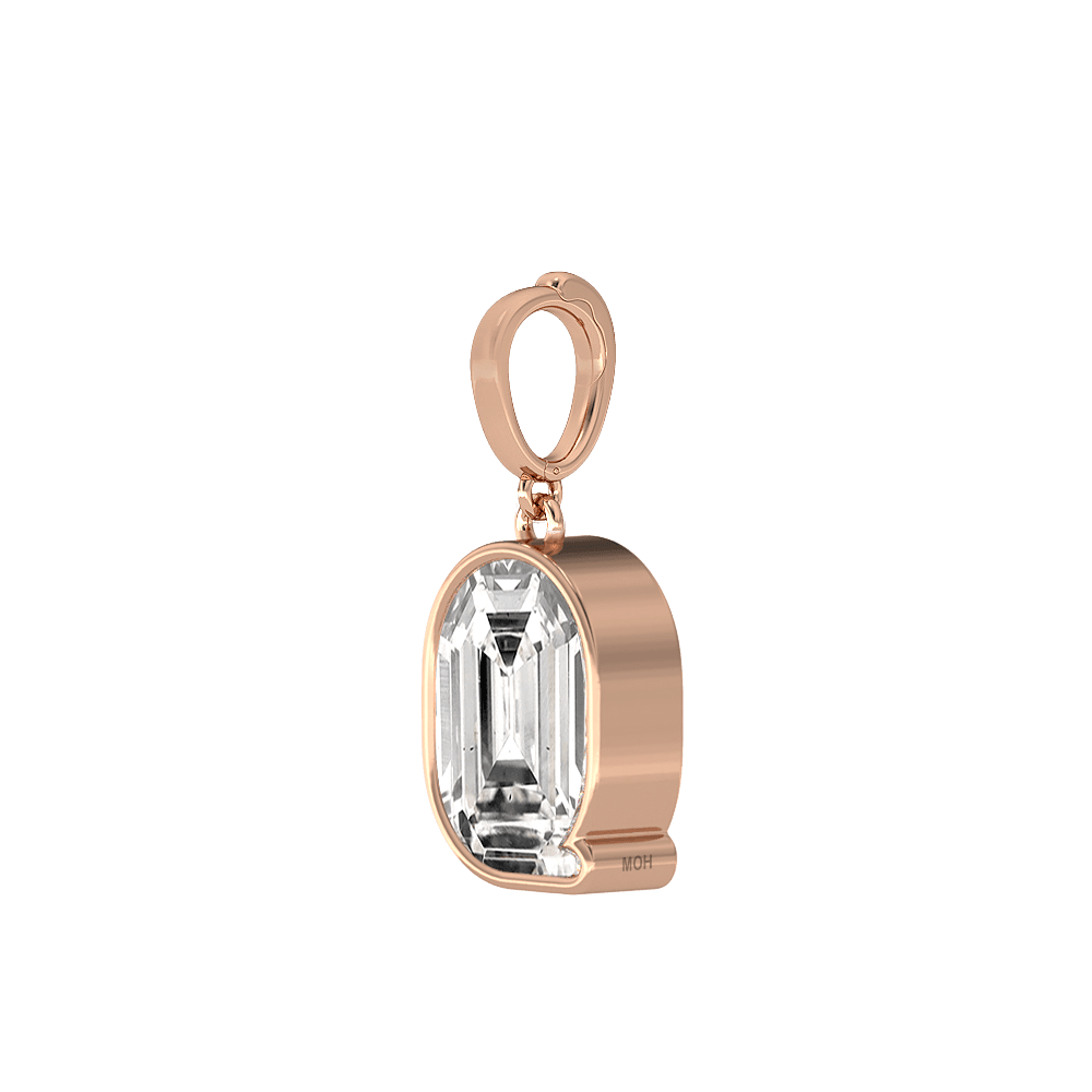 Q Letter Alphabet Charm in 18k Rose Gold — view 2
